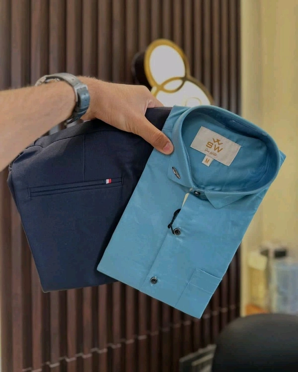 Premium Shirt & Pant Combo – Slim Fit | Casual & Office Wear | - M-38, 36