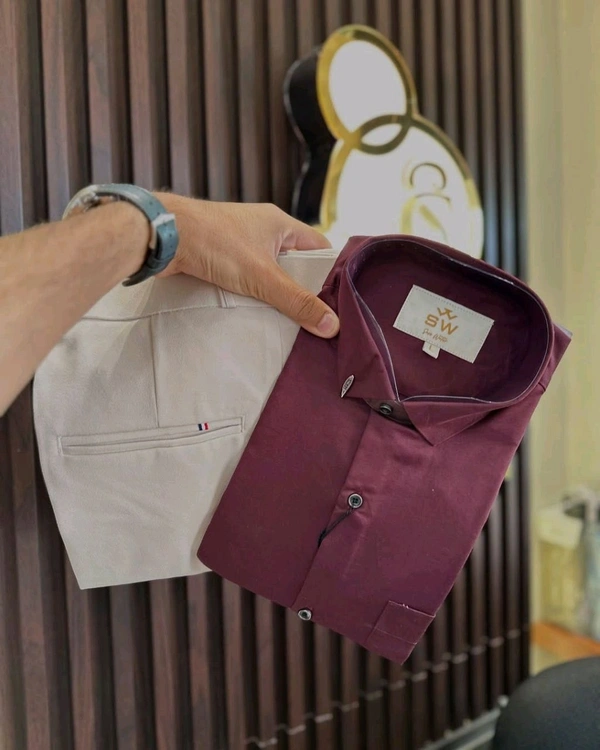 Premium Shirt & Pant Combo – Slim Fit | Casual & Office Wear | - M-38, 34