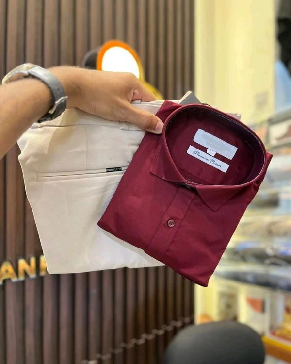 Premium Shirt & Pant Combo – Slim Fit | Casual & Office Wear | - M-38, 32