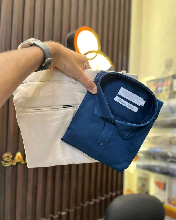 Premium Shirt & Pant Combo – Slim Fit | Casual & Office Wear | - XL-42, 30