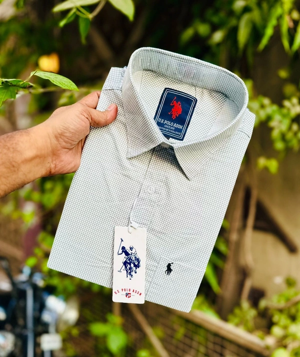 The Unity Style RL POLO Shirt Regular fit  Checkd Formal Shirt - XL-42