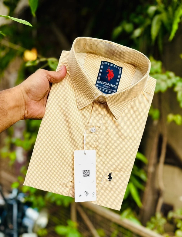 The Unity Style RL POLO Shirt Regular fit  Checkd Formal Shirt - XL-42