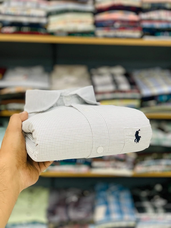 The Unity Style RL POLO Shirt Regular fit  Checkd Formal Shirt - XL-42