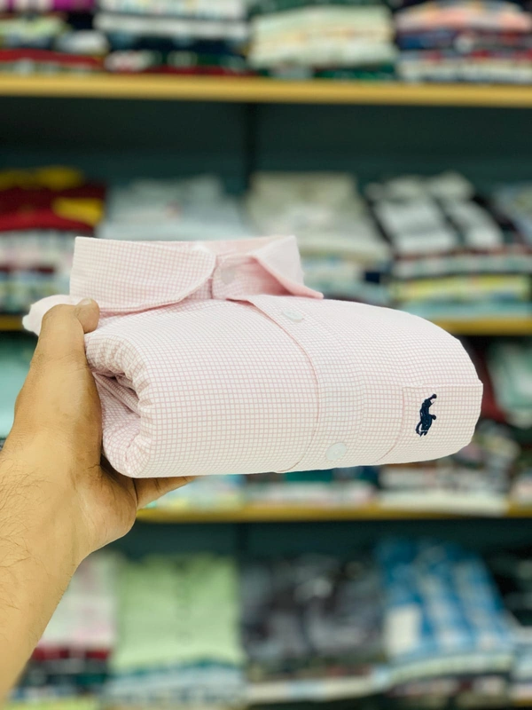 The Unity Style RL POLO Shirt Regular fit  Checkd Formal Shirt - XXL-44