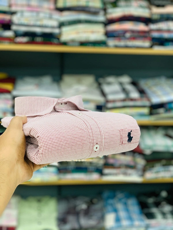 The Unity Style RL POLO Shirt Regular fit  Checkd Formal Shirt - XL-42