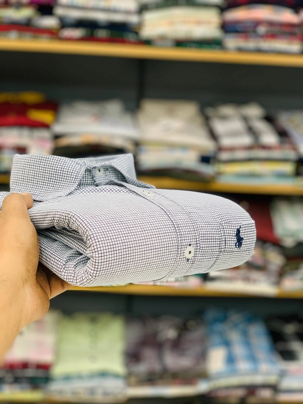 The Unity Style RL POLO Shirt Regular fit  Checkd Formal Shirt - XL-42