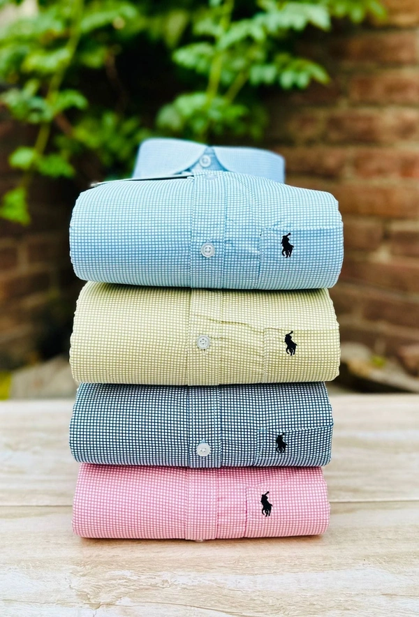 RL POLO Shirt Regular fit  Checkd Formal Shirt  (Pack Of 4) - XL-42