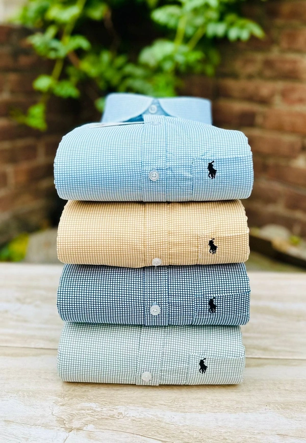 RL POLO Shirt Regular fit  Checkd Formal Shirt  (Pack Of 4) - L-40