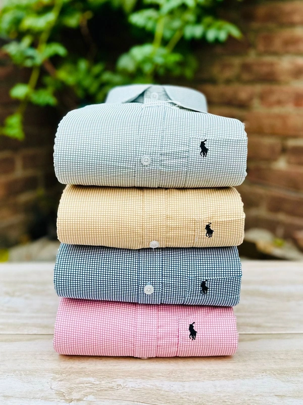 RL POLO Shirt Regular fit  Checkd Formal Shirt  (Pack Of 4) - XL-42