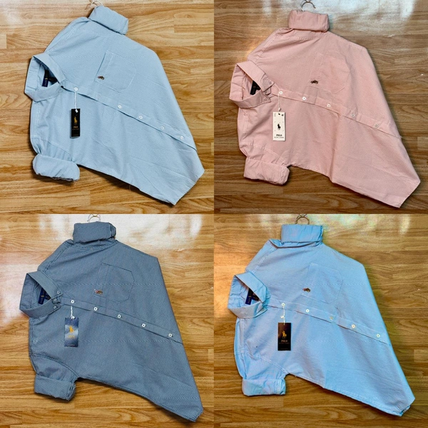 RL POLO Shirt Regular fit Checkd Formal Shirt (Pack Of 4) - L-40