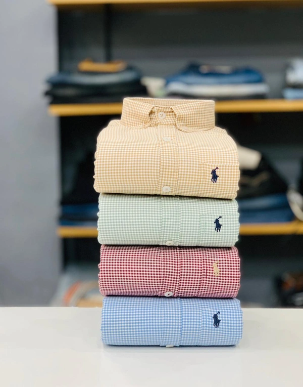 RL POLO Shirt Regular fit Checkd Formal Shirt (Pack Of 4) - XL-42