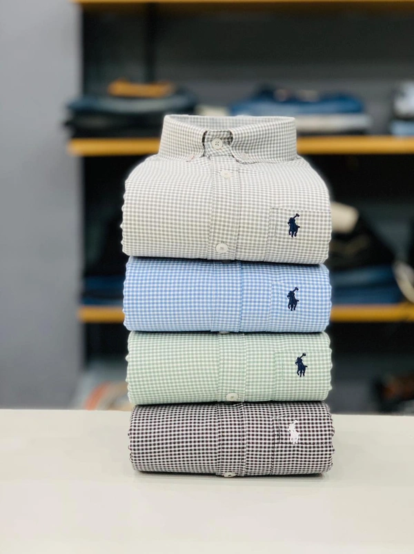 RL POLO Shirt Regular fit Checkd Formal Shirt (Pack Of 4) - M-38