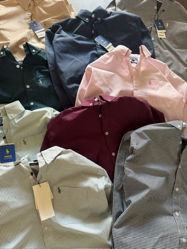 The Unity Style RL POLO Shirt Regular fit Gingham Checkd Formal Shirt - L-40