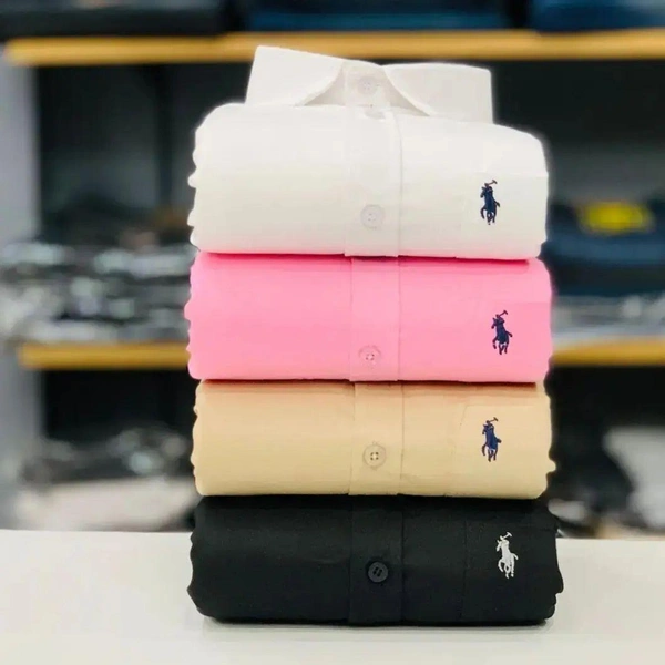 R_L Polo Men's Plain Shirt Combo - Pack of 4 | Premium Cotton | Casual & Formal Wear - L-40