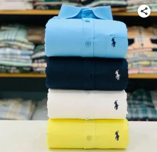 R_L Polo Men's Plain Shirt Combo - Pack of 4 | Premium Cotton | Casual & Formal Wear - M-38