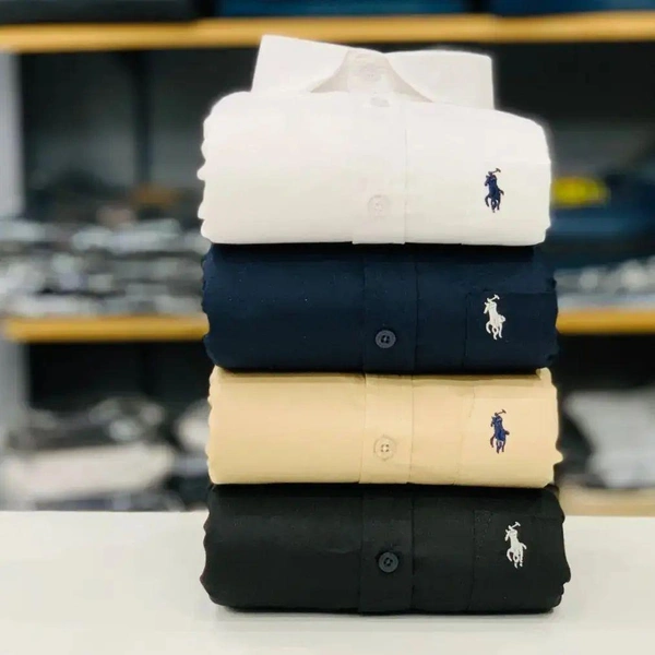 R_L Polo Men's Plain Shirt Combo - Pack of 4 | Premium Cotton | Casual & Formal Wear - XXL-44
