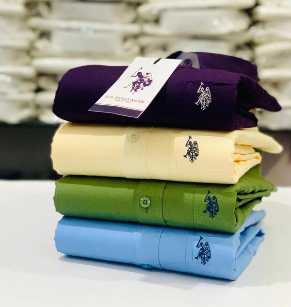 U.S Men's Plain Shirt Combo - Pack of 4 | Premium Cotton | Casual & Formal Wear - L-40