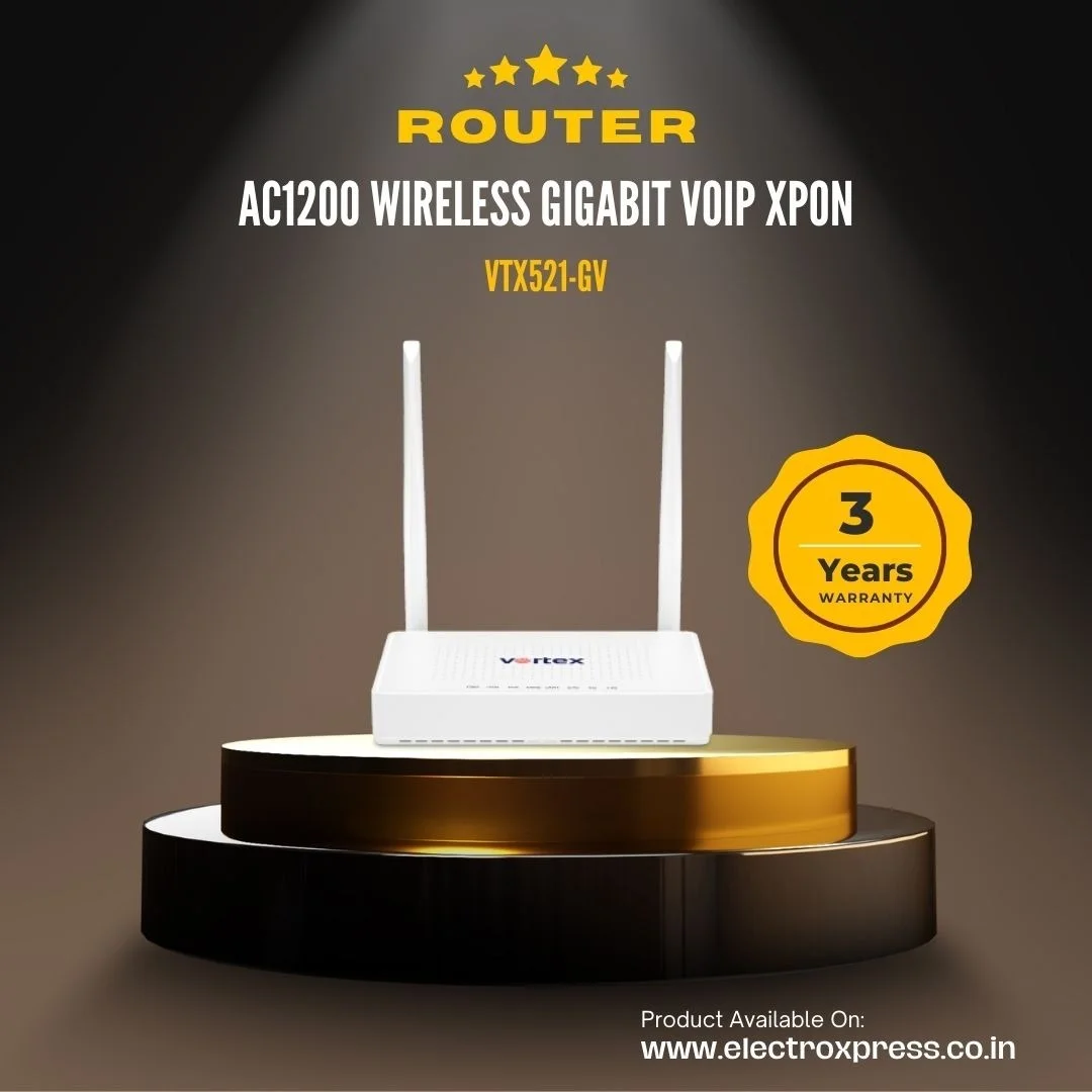 VORTEX Router AC 1200 dual; band wireless gigabit VoIP XPON, VTX521-GV
