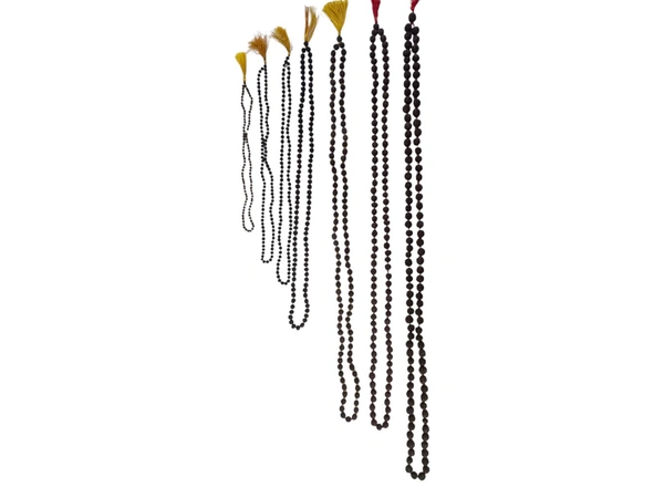 Natural Black Rudraksha Mala - 7 mm
