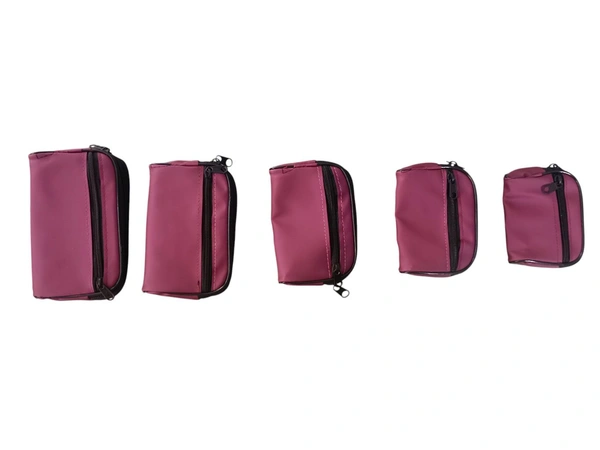 Double Chain Synthetic Pouch Set (Set of 5 – Maroon) - 50 Set