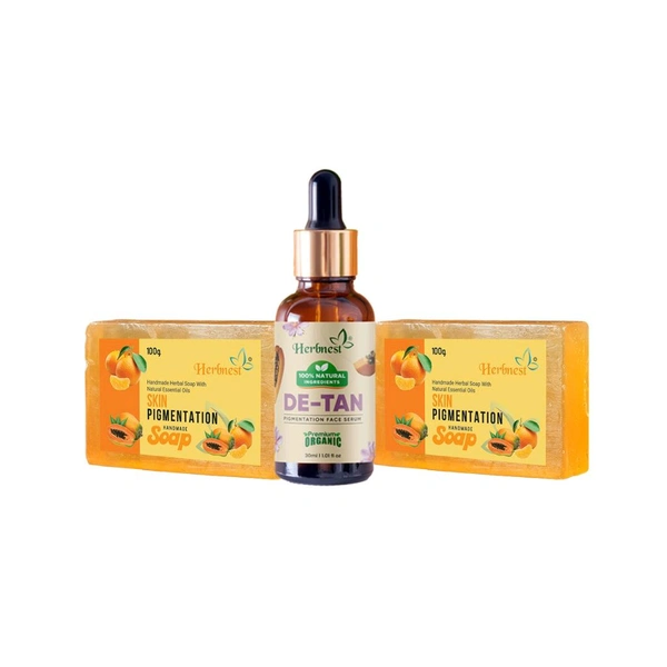 Pigmentation Handmade Kit ( Pigmentation Soap, De Tan Serum, Skin Whitening Soap) - Box
