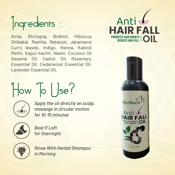 Anti Hair Fall Oil - 100ml, bottle