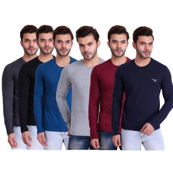 Men Tshirt Full Sleeve  - Red, L