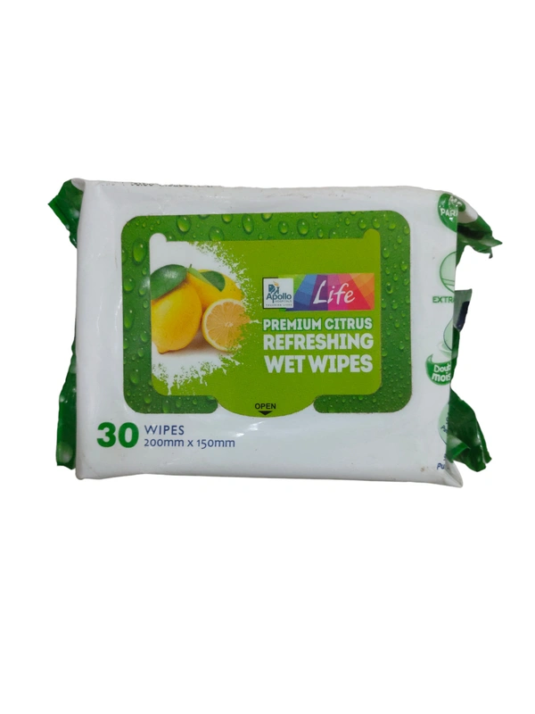 Appollo Wet Wipes Premium Citrus 30 Wipes