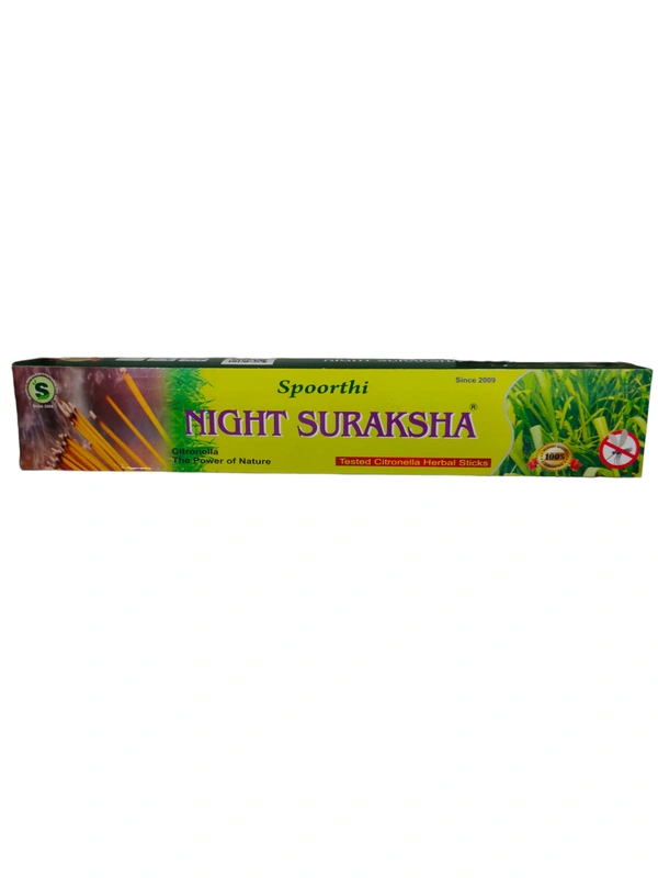 Night Suraksha Citronella Herbal Agarbatti - Box 12 Pc X 10