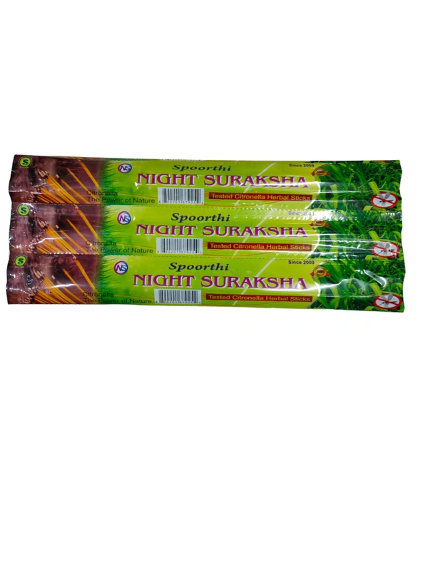 Night Suraksha Citronella Herbal Agarbatti - 1 Pc X 10