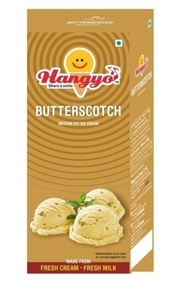 Hangyo Icecream Carton Pack 1Ltr - Butterscotch