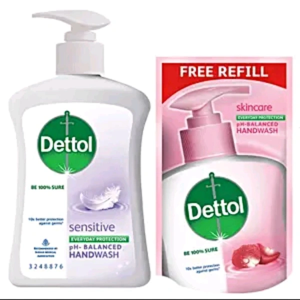 Dettol Hand Wash Liquid 200ml+175ml Refill - Sensitive