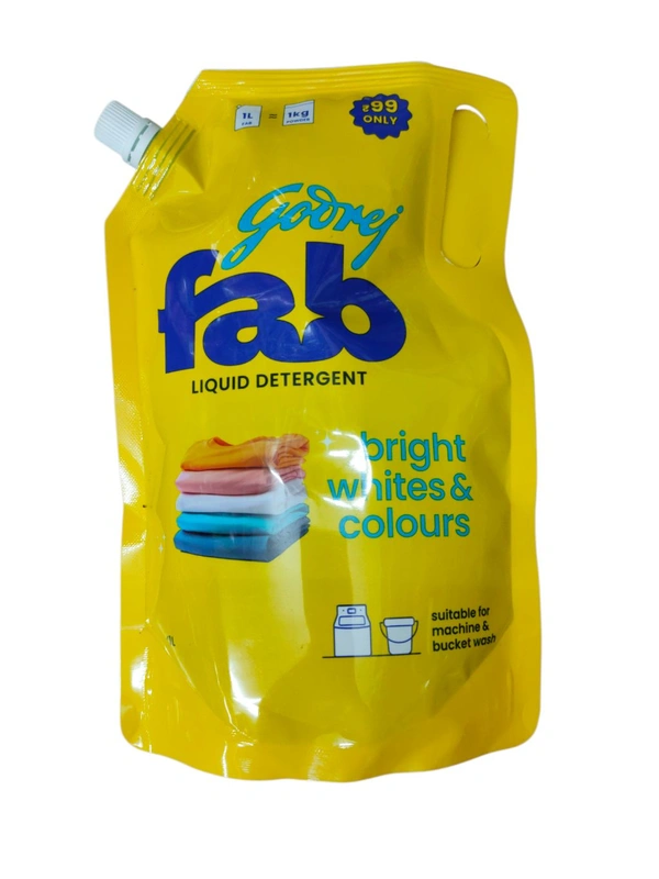 Godrej Fab Liquid Detergent Bright Whitenes & Colours - 1L