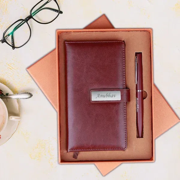 Gift Set – 2 in 1 Brown Diary + Pen Set