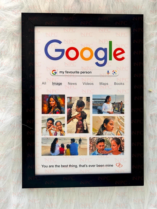 Google Search Photo for Special Person | 33 * 23 CM | Google Search Results Print| Personalised text | Anniversary, Birthday Gift| Photo Frame | Wooden Frame (Google Theme - Medium 34.5 * 24 CM)