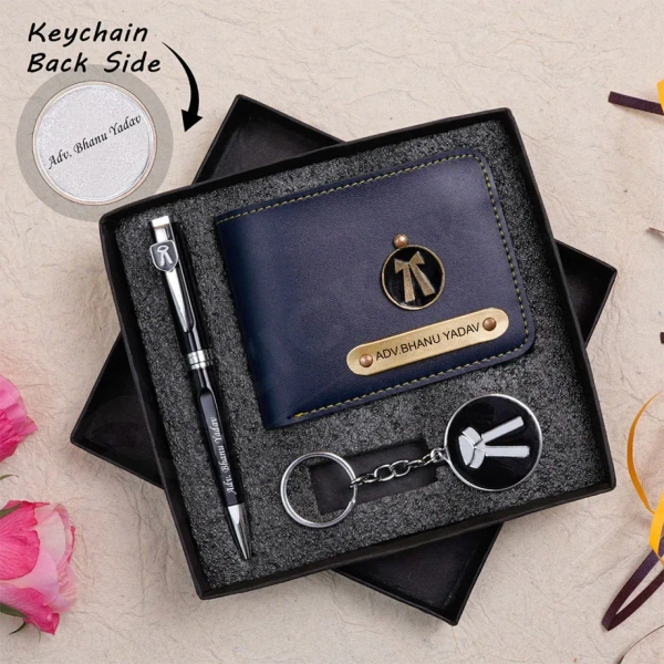 Engraving Faux Leather Men’s Wallet + CA Set