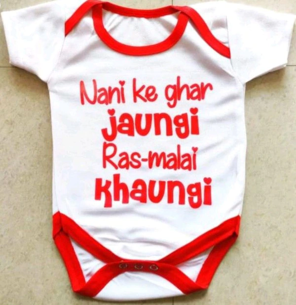 Printed Baby Rompers Red