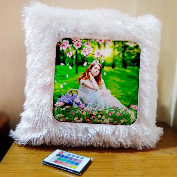 Sublimation LED Fur Cushion with Remote