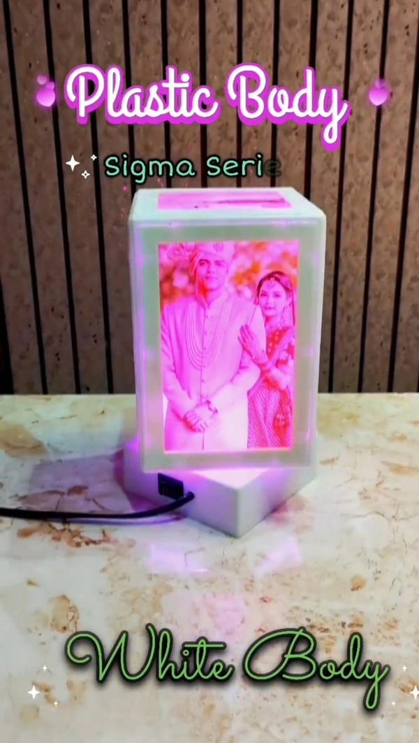 Plastic White Rgb Led Rotating Lamp Sublimation