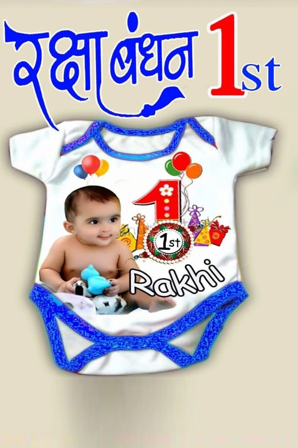 Printed Baby Rompers Blue