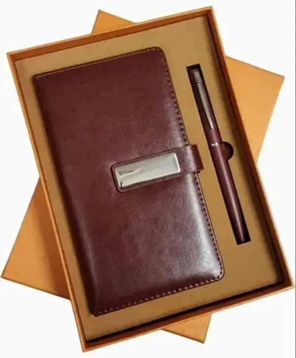Gift Set – 2 in 1 Brown Diary + Pen Set