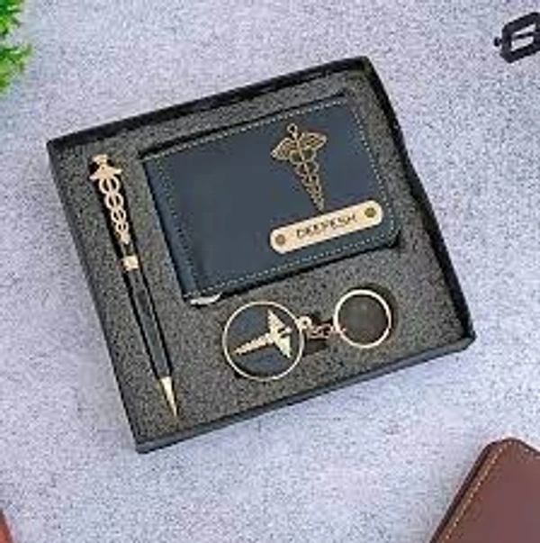 Engraving Faux Leather Men’s Wallet + Dr. set