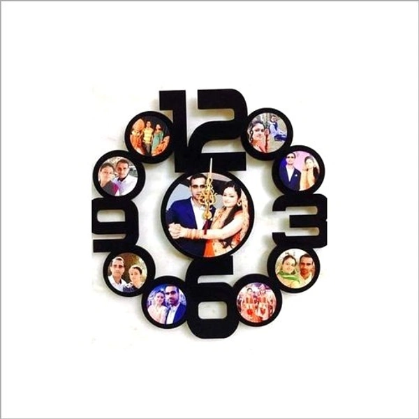 Personalized Photo Printed Wall Clock - Wooden Material, Photo Printed Surface, Any Color Options