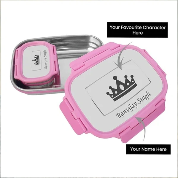 Stainless Steel Tiffin - Pink  For Marking