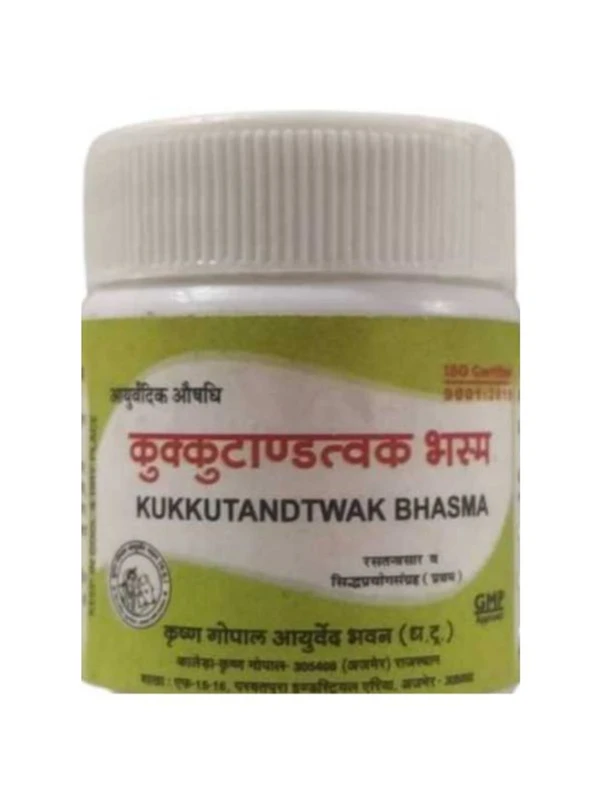 KRISHNA GOPAL AYURVED BHAWAN, KALERA KUKKUTANDTVAK BHASAM कुक्कुटाण्डत्वक् भस्म - 10gm