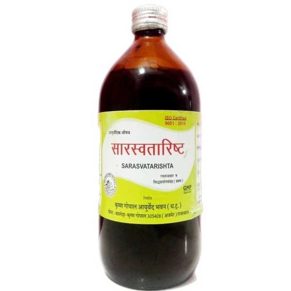 KRISHNA GOPAL AYURVED BHAWAN, KALERA SARSVTARISHT सारस्वतारिष्ट - 450ml