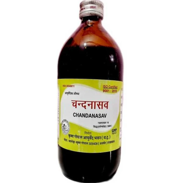 KRISHNA GOPAL AYURVED BHAWAN, KALERA CHANDANASAV चंदनासव - 450ml