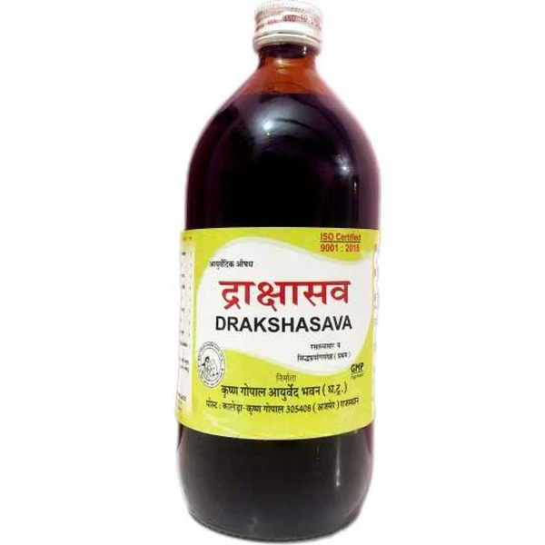 KRISHNA GOPAL AYURVED BHAWAN, KALERA DRAKSHASAV द्राक्षासव - 450ml