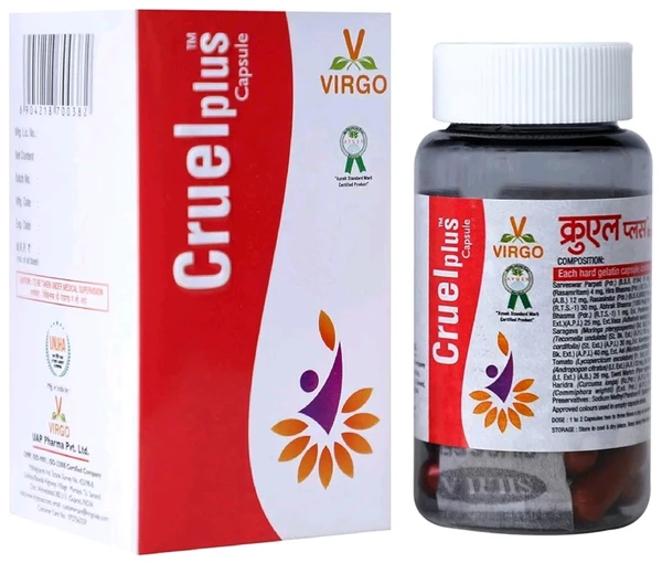 VIRGO UAP PHARMA CRUEL PLUS CAPSULE क्रुएल प्लस कैप्सूल - 30 Cap. X 1Pack