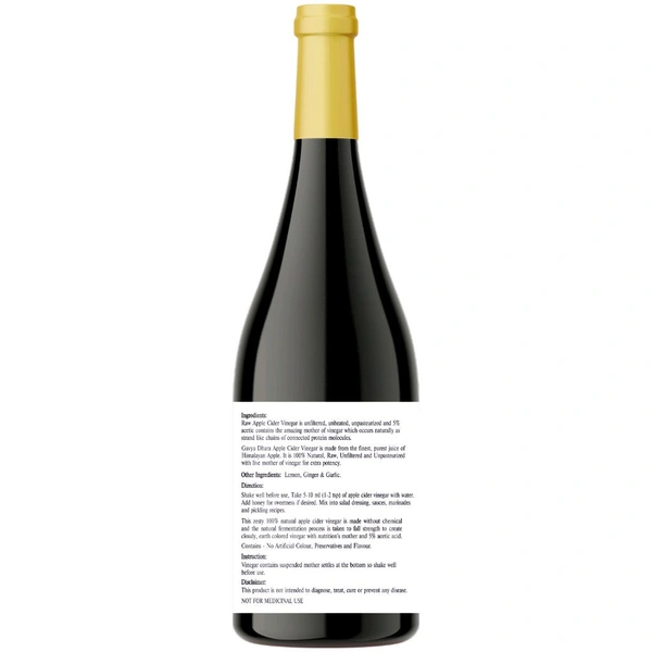 Natural Apple Cider Vinegar with benefits of Garlic & Ginger - 500ml